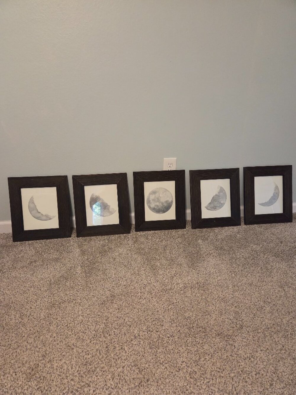 Framed Moon Phase Art Prints from Etsy Shop Elfencode